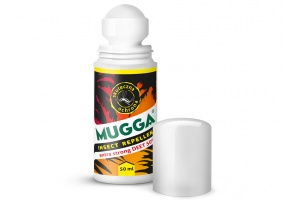 Mugga Strong Roll-On 50% DEET. Przeciw komarom tropikalnym.